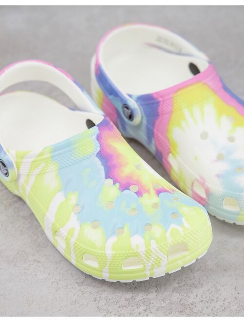 Crocs classic shoes in pastel tie dye