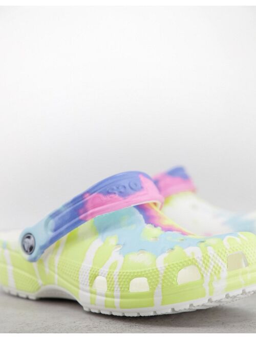 Crocs classic shoes in pastel tie dye