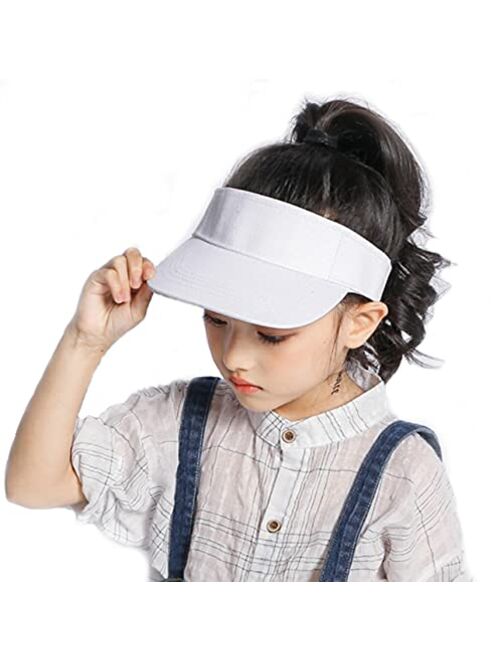 Utowo Kids Sun Visors Adjustable Cap - Unisex for Children Athletic Sports Hats UV Protection fit for 5 to 12 Years Old 52-56cm