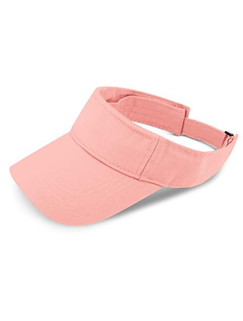 The Hat Depot Kids 100% Cotton Sport Quick-Adjust Strap Closure Sun Protect Golf Visor Cap Hat