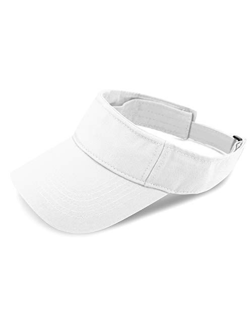 The Hat Depot Kids 100% Cotton Sport Quick-Adjust Strap Closure Sun Protect Golf Visor Cap Hat