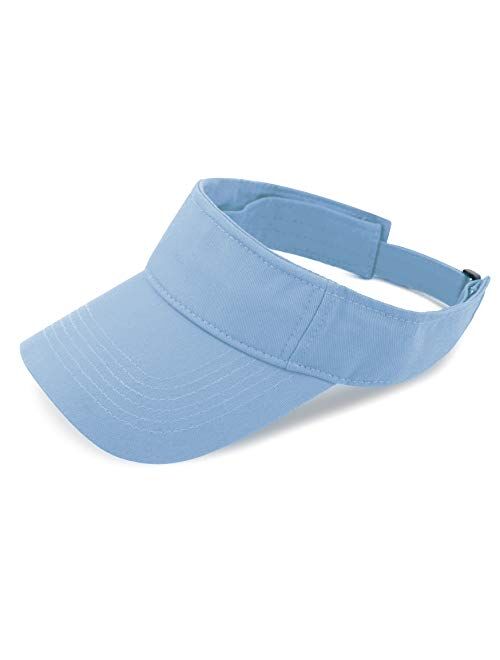 The Hat Depot Kids 100% Cotton Sport Quick-Adjust Strap Closure Sun Protect Golf Visor Cap Hat