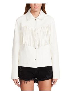 by Steve Madden BB Dakota Fringe-Trim Faux-Leather Jacket