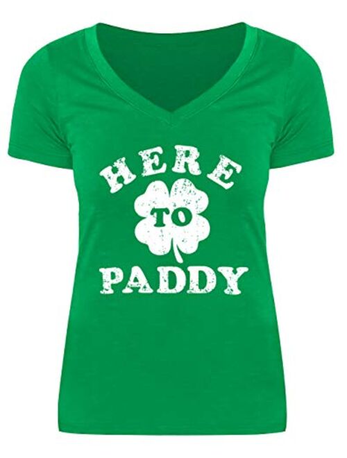 For G and PL Women's St. Patrick's Day Green V-Neck Short Sleeve Tee Tops