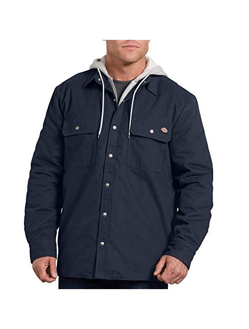 Dickies Men's Relaxed Fit Hooded Duck Quilted Shirt Jacket Big