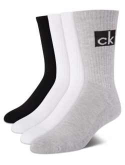 Socks - Cotton Cushioned Mid-Calf Athletic Crew Sock (4 Pack)