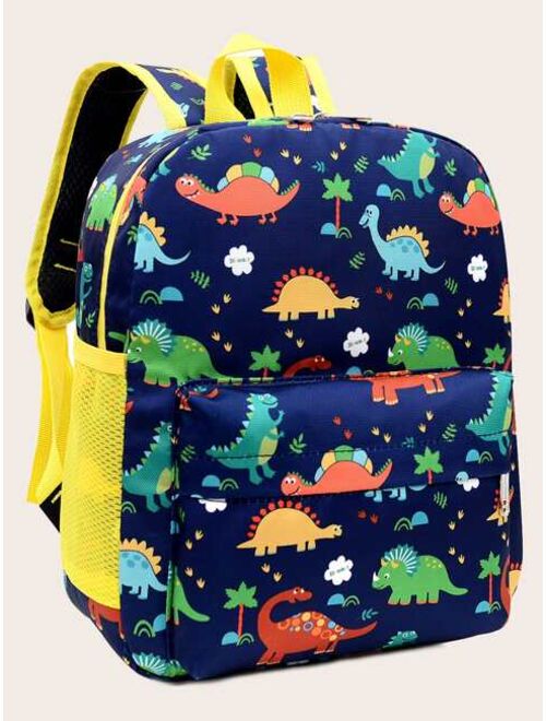 Shein Boys Cartoon Dinosaur Graphic Backpack