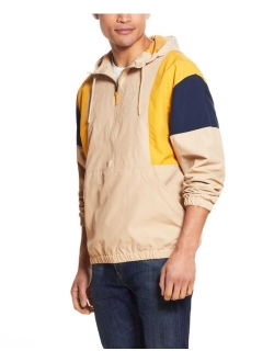 Men's Hooded Quarter Zip Popover Jacket