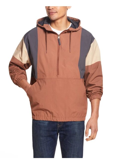 Weatherproof Vintage Men's Hooded Quarter Zip Popover Jacket