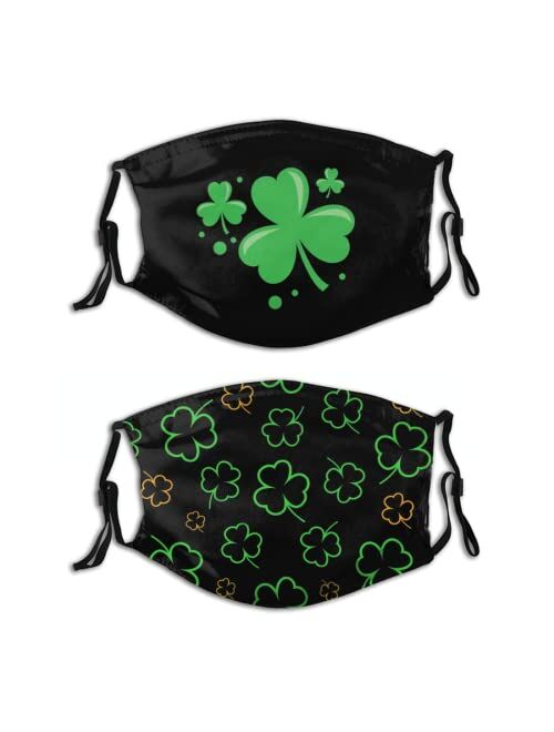 Tanksun Happy St. Patrick's Day Face Mask Washable, Reusable Adjustable Face Protection with 4 Filters