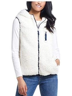 Ladies' Comfy Zip Up Sherpa Vest with Hood