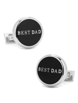 Stainless Steel with Enamel Best Dad Cufflinks