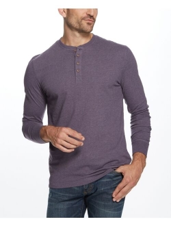 Men's Long Sleeve Brushed Jersey Henley T-shirt