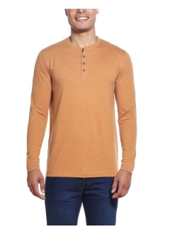 Men's Long Sleeve Brushed Jersey Henley T-shirt