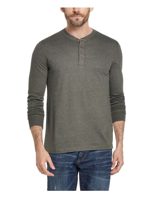 Weatherproof Vintage Men's Long Sleeve Brushed Jersey Henley T-shirt