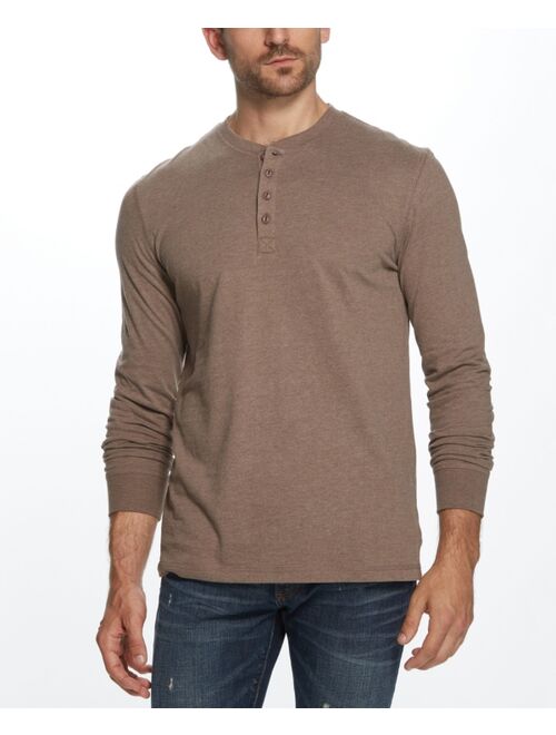 Weatherproof Vintage Men's Long Sleeve Brushed Jersey Henley T-shirt