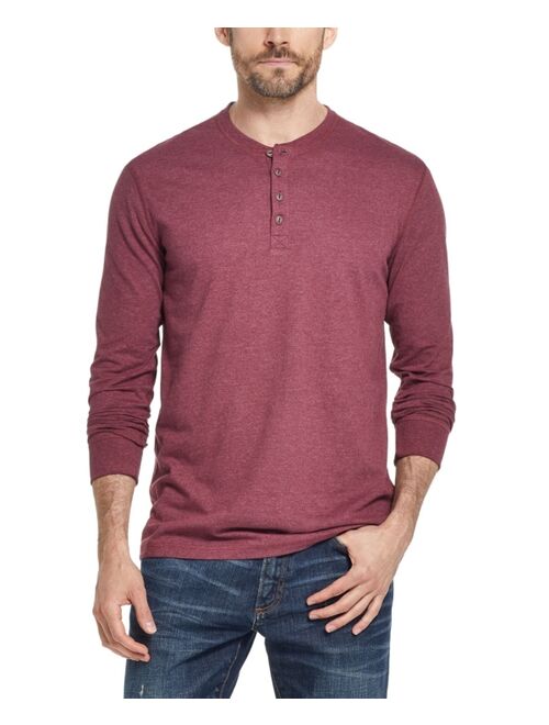 Weatherproof Vintage Men's Long Sleeve Brushed Jersey Henley T-shirt