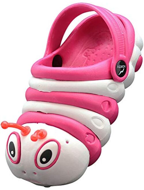 NORTY Toddler Kids Bug Caterpillar Clog Sandal, Walking Slipper Boys & Girls - Runs 2 Sizes Small