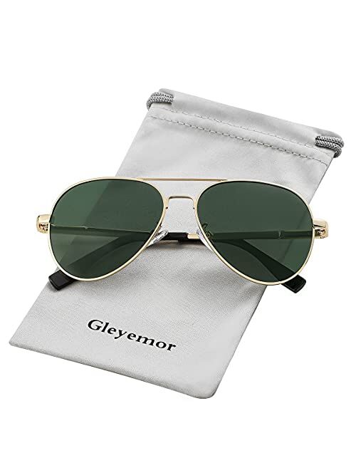 Gleyemor Kids Polarized Aviator Sunglasses for Little Girls Boys Juniors Teenagers, Two Sizes 50MM 52MM