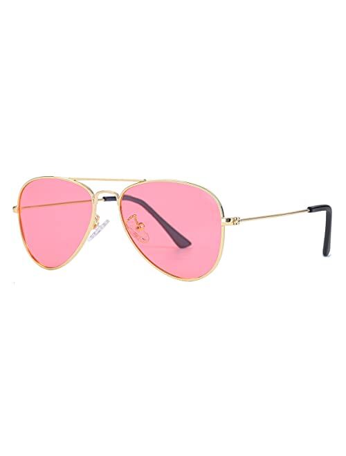 Gleyemor Kids Polarized Aviator Sunglasses for Little Girls Boys Juniors Teenagers, Two Sizes 50MM 52MM