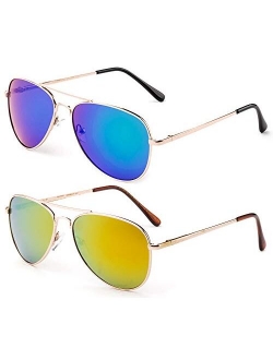 Kyra Kids Polarized Kids Teens Juniors Aviator Polarized Sunglasses Stainless Steel Frame Spring Hinge UV Protection