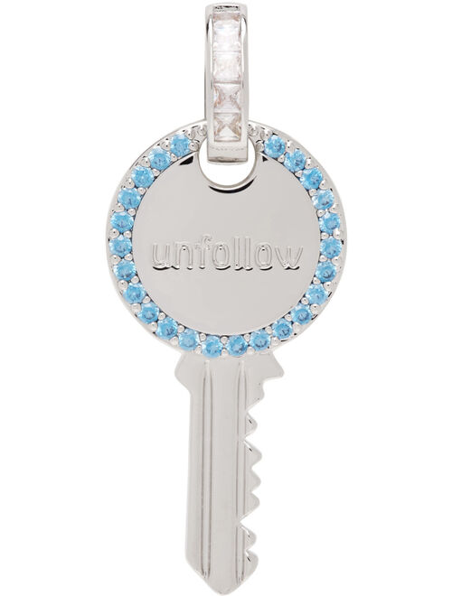 I'm Sorry by Petra Collins SSENSE Exclusive Silver & Blue JIWINAIA Edition 'Unfollow' Single Earring