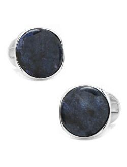 Sterling Classic Round Goldstone Galaxy Cufflinks