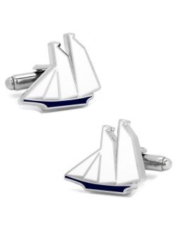 Sailboat Plated base metal and enamel Cufflinks