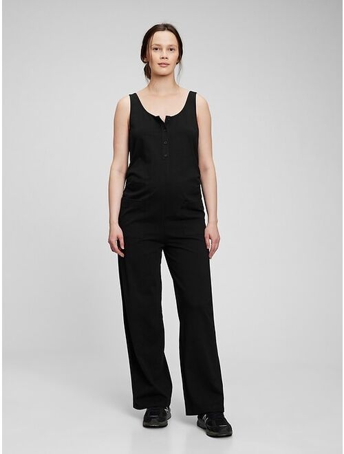 GAP Maternity Knit Button-Front Jumpsuit