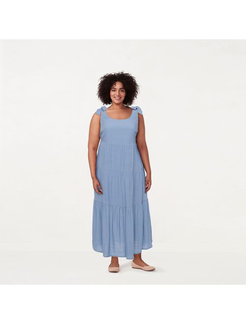 Little Co. by Lauren Conrad Plus Size LC Lauren Conrad Knot-Strap Tiered Maxi Dress