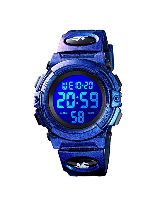 Dayllon Kids Digital Watch Outdoor Sports 50M Waterproof Electronic Watches Alarm Clock 12/24 H Stopwatch Calendar Boy Girl Wristwatch