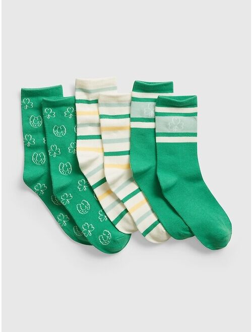 GAP Kids Shamrock Crew Socks (3-Pack)