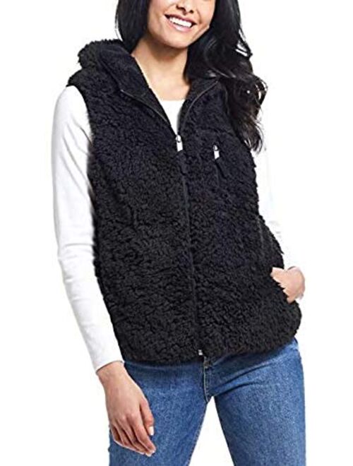 Weatherproof Vintage Ladies' Comfy Zip Up Sherpa Vest Hoodies