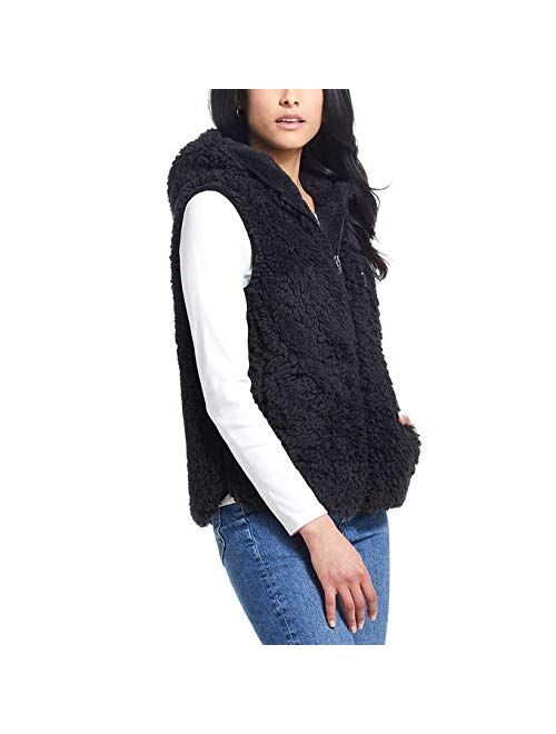 Weatherproof Vintage Ladies' Comfy Zip Up Sherpa Vest Hoodies