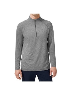 Athletica Mens Metal Vent Tech Quarter Zip Long Sleeve Shirt