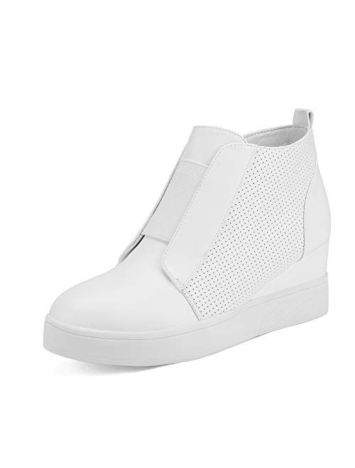 DREAM PAIRS Women’s Platform Wedge Sneakers Ankle Booties