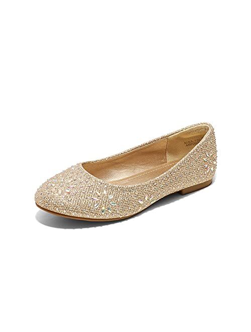 DREAM PAIRS Nina-100 Girls Dress Shoes Classic Ballet Flats