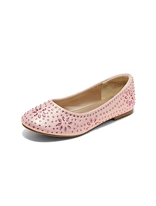 DREAM PAIRS Nina-100 Girls Dress Shoes Classic Ballet Flats