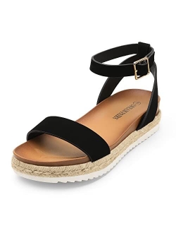 Womens Open Toe Espadrille Platform Sandals