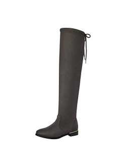 Women's Low Heel Thigh High Over The Knee Flat Winter Boots