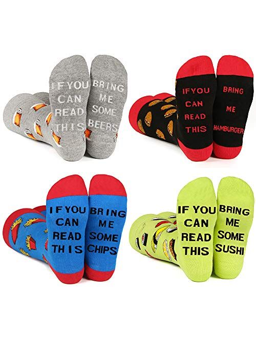 BISOUSOX Men's Colorful Funny Novelty Casual Cotton Crew Gift Fun Dress Socks Novelty for Men Father