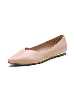 Womens Wide Width Pointed Toe Dress Ballet Comfortable Cute Work Flats Shoes