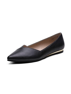 Womens Wide Width Pointed Toe Dress Ballet Comfortable Cute Work Flats Shoes