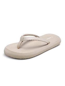 Women's Arch Support Flip Flops Comfortable Soft Cushion Summer Beach Thong Sandals