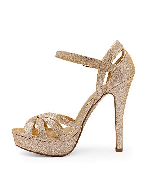 DREAM PAIRS Women's Ankle Strap Open Toe High Stiletto Platform Dress Pump Heel Sandals