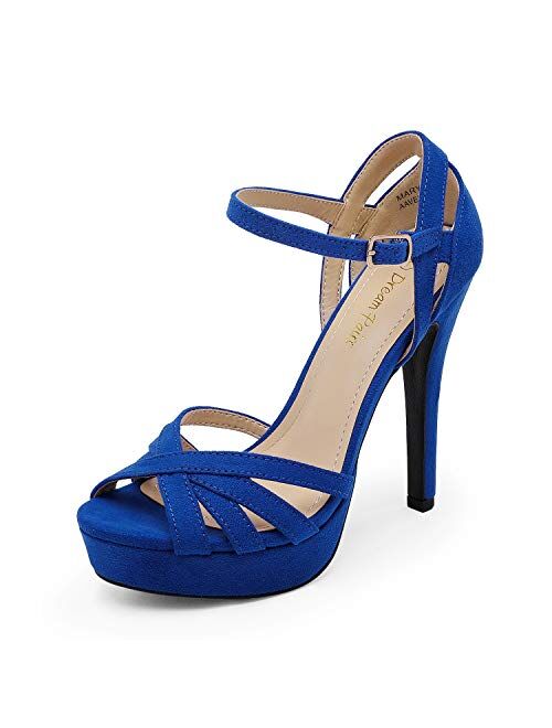 DREAM PAIRS Women's Ankle Strap Open Toe High Stiletto Platform Dress Pump Heel Sandals