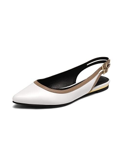 Women's Pointed Toe Ballet Comfortable Dressy Slingback Flats Shoes