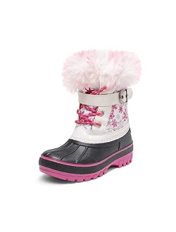 Boys Girls Mid Calf Winter Snow Boots Toddler/Little Kid/Big Kid