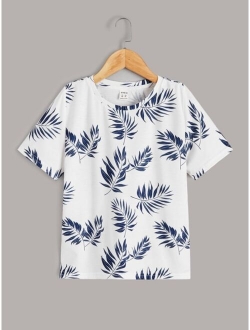 Boys Leaf Print Tee