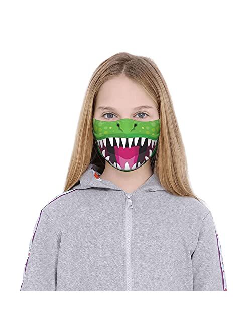 Gotbble 3Pcs Dinosaur Kids Face Mask Adjustable Earloops with Activated Carbon Filters Face Protector…